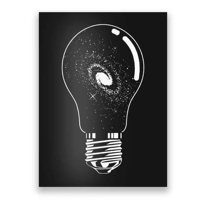 Universe In Lightbulb Outer Space Galaxy Astronomy Astronaut Poster