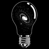 Universe In Lightbulb Outer Space Galaxy Astronomy Astronaut Poster