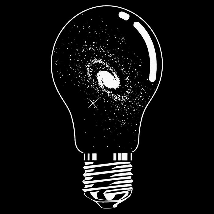 Universe In Lightbulb Outer Space Galaxy Astronomy Astronaut Poster