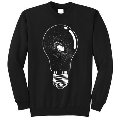 Universe In Lightbulb Outer Space Galaxy Astronomy Astronaut Tall Sweatshirt