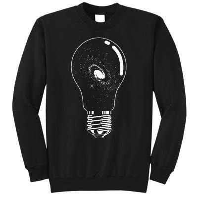 Universe In Lightbulb Outer Space Galaxy Astronomy Astronaut Tall Sweatshirt