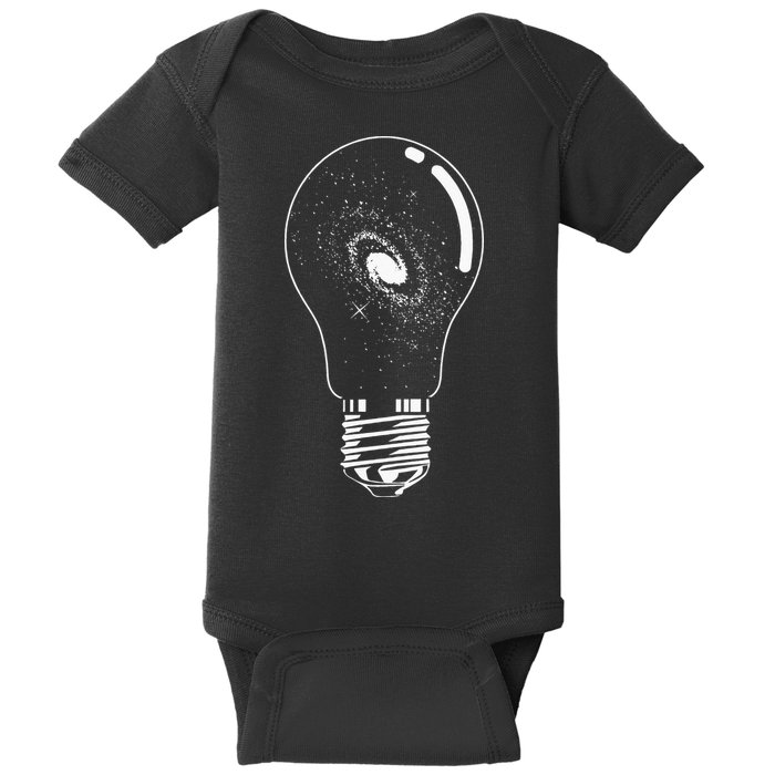 Universe In Lightbulb Outer Space Galaxy Astronomy Astronaut Baby Bodysuit