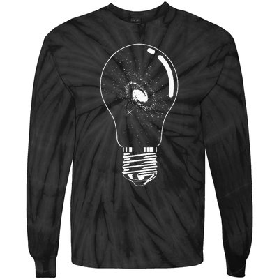 Universe In Lightbulb Outer Space Galaxy Astronomy Astronaut Tie-Dye Long Sleeve Shirt