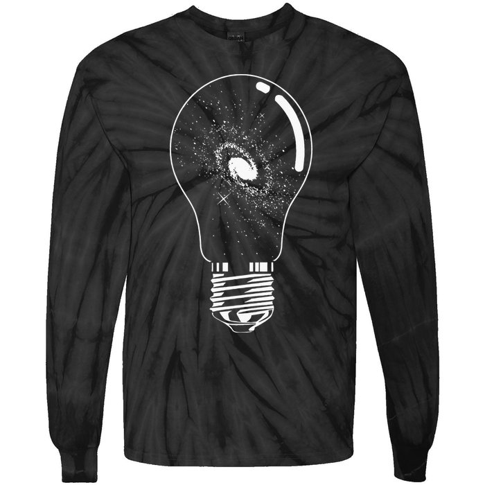 Universe In Lightbulb Outer Space Galaxy Astronomy Astronaut Tie-Dye Long Sleeve Shirt