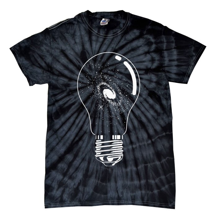 Universe In Lightbulb Outer Space Galaxy Astronomy Astronaut Tie-Dye T-Shirt