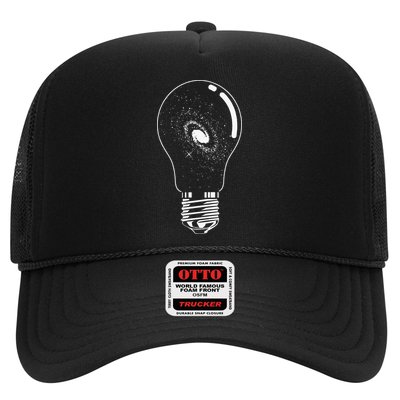 Universe In Lightbulb Outer Space Galaxy Astronomy Astronaut Trucker Hat