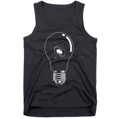 Universe In Lightbulb Outer Space Galaxy Astronomy Astronaut Tank Top