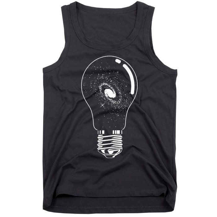 Universe In Lightbulb Outer Space Galaxy Astronomy Astronaut Tank Top