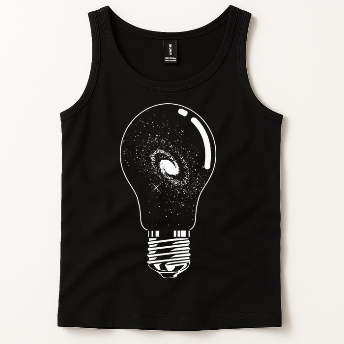 Universe In Lightbulb Outer Space Galaxy Astronomy Astronaut Tank Top