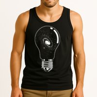 Universe In Lightbulb Outer Space Galaxy Astronomy Astronaut Tank Top
