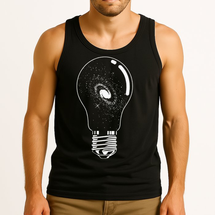 Universe In Lightbulb Outer Space Galaxy Astronomy Astronaut Tank Top