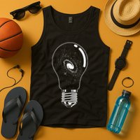 Universe In Lightbulb Outer Space Galaxy Astronomy Astronaut Tank Top