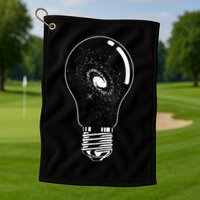 Universe In Lightbulb Outer Space Galaxy Astronomy Astronaut Golf Towel