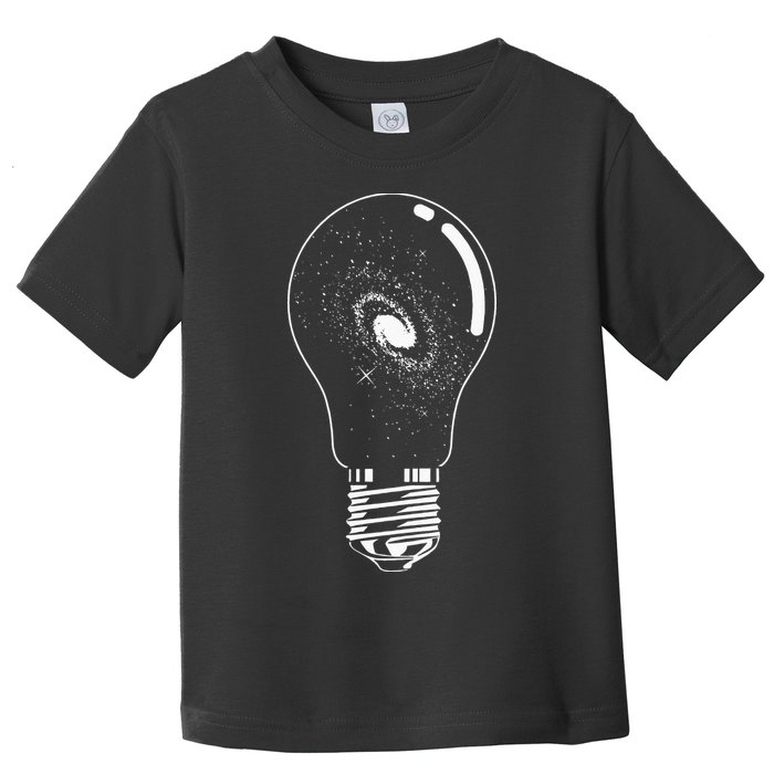 Universe In Lightbulb Outer Space Galaxy Astronomy Astronaut Toddler T-Shirt