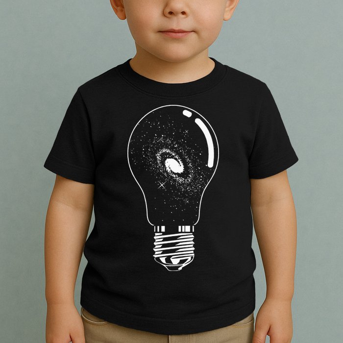 Universe In Lightbulb Outer Space Galaxy Astronomy Astronaut Toddler T-Shirt
