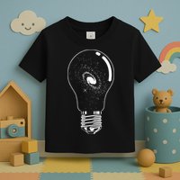 Universe In Lightbulb Outer Space Galaxy Astronomy Astronaut Toddler T-Shirt