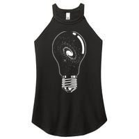 Universe In Lightbulb Outer Space Galaxy Astronomy Astronaut Women's Perfect Tri Rocker Tank