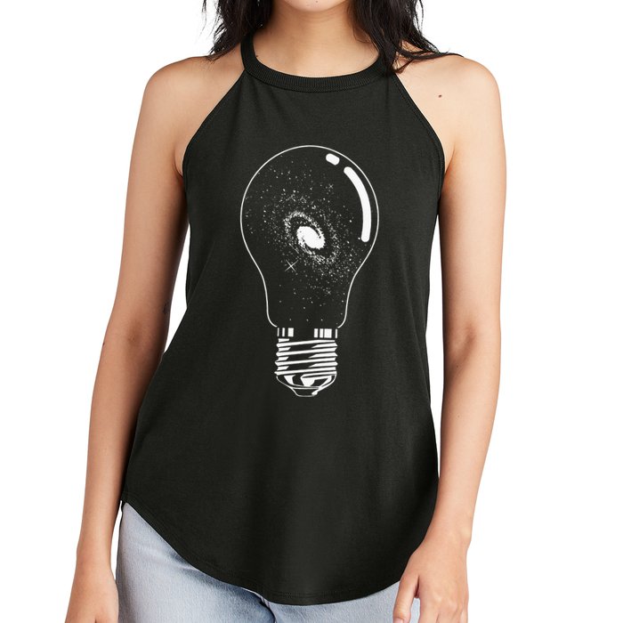Universe In Lightbulb Outer Space Galaxy Astronomy Astronaut Women's Perfect Tri Rocker Tank