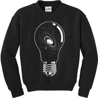 Universe In Lightbulb Outer Space Galaxy Astronomy Astronaut Kids Sweatshirt