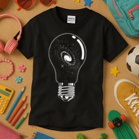 Universe In Lightbulb Outer Space Galaxy Astronomy Astronaut Kids T-Shirt