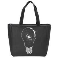 Universe In Lightbulb Outer Space Galaxy Astronomy Astronaut Zip Tote Bag