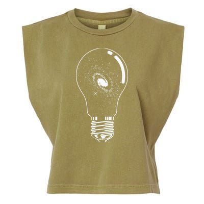 Universe In Lightbulb Outer Space Galaxy Astronomy Astronaut Garment-Dyed Women's Muscle Tee