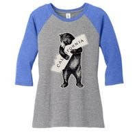 Usa I Love California Gift Artmeaningful Giftretro Vintage Cali Bear Hug Meaning Women's Tri-Blend 3/4-Sleeve Raglan Shirt