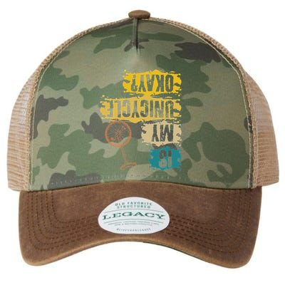 Unicyclist Is My Unicycle Okay Retro Vintage Cyclist Legacy Tie Dye Trucker Hat