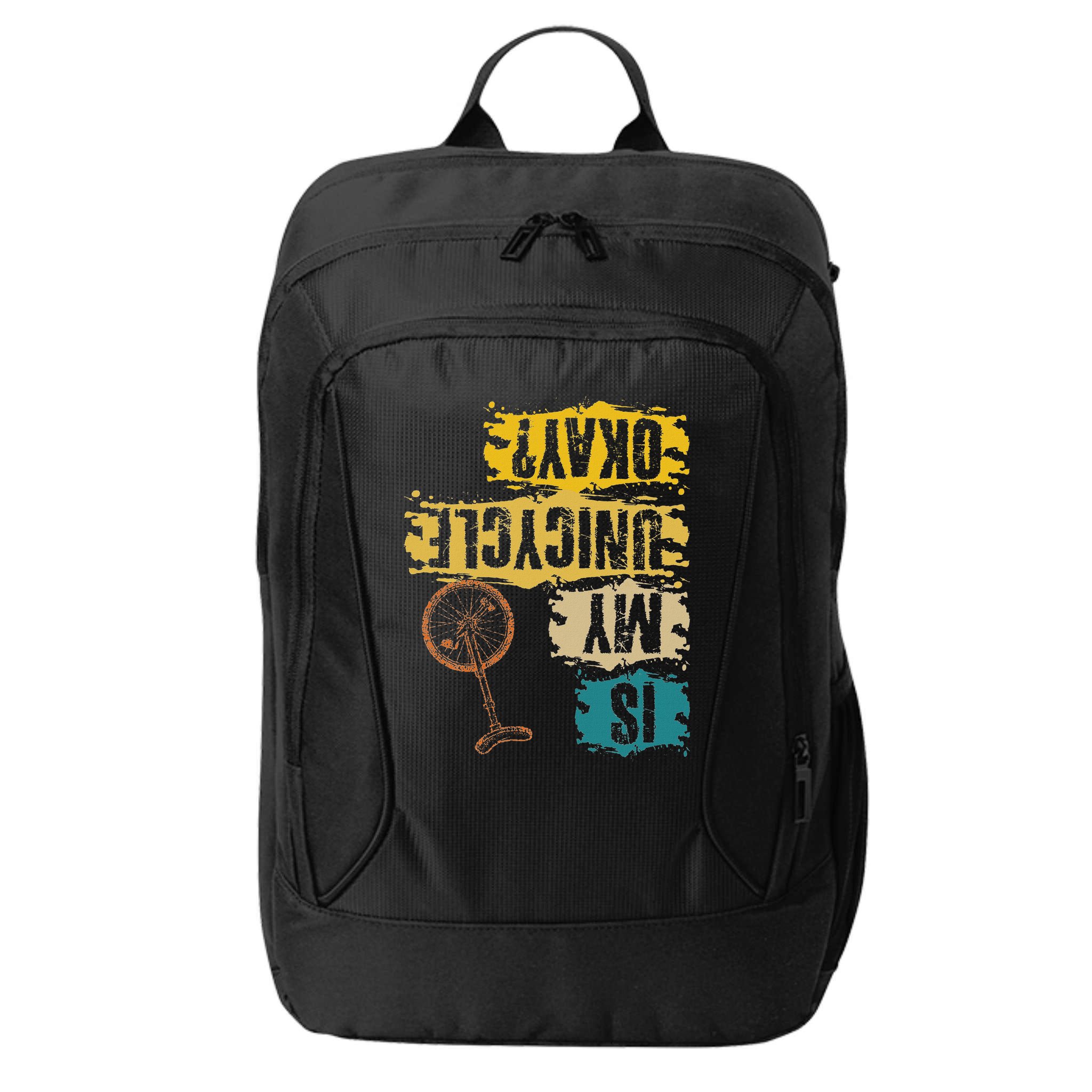 Unicyclist Is My Unicycle Okay Retro Vintage Cyclist City Backpack