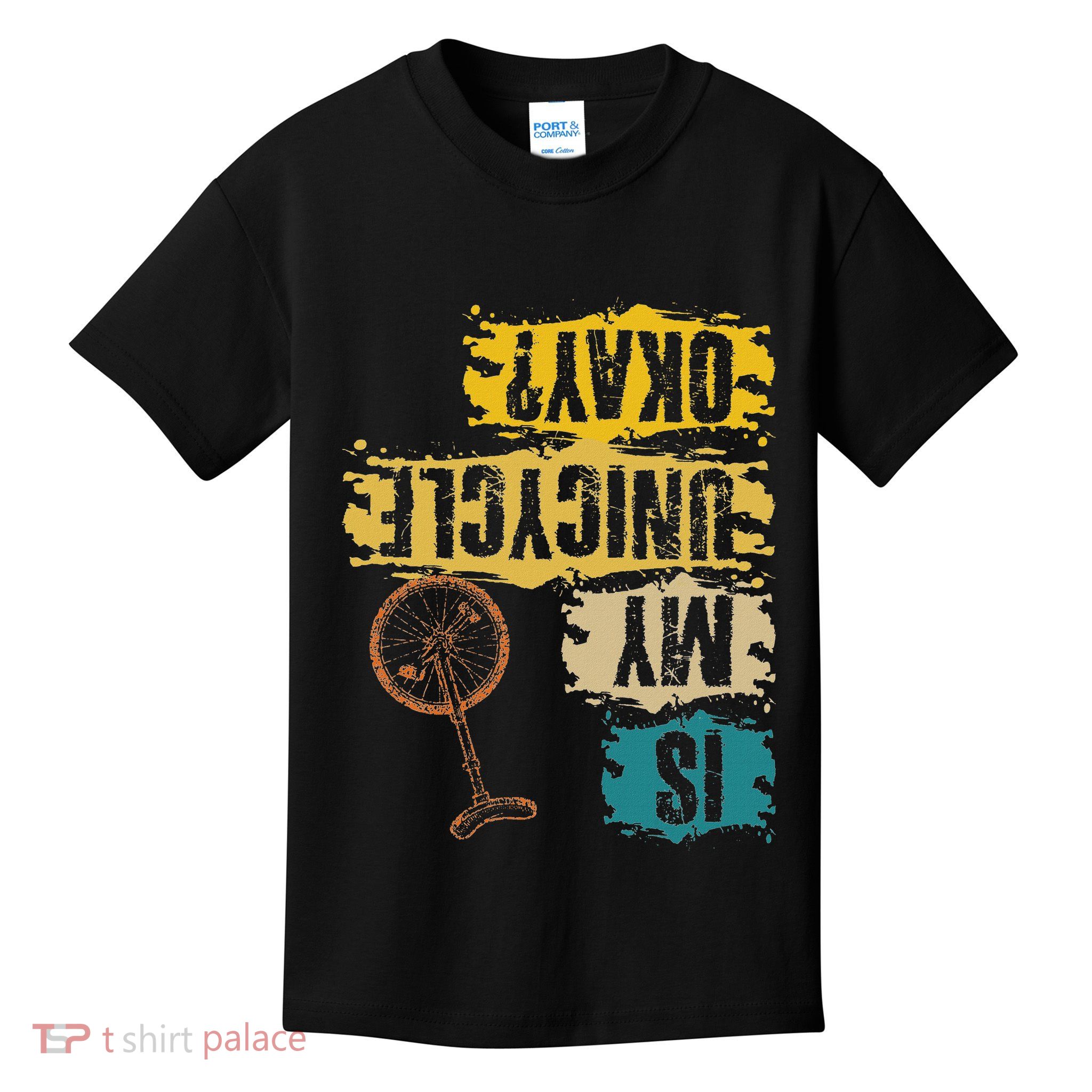Unicyclist Is My Unicycle Okay Retro Vintage Cyclist Kids T-Shirt