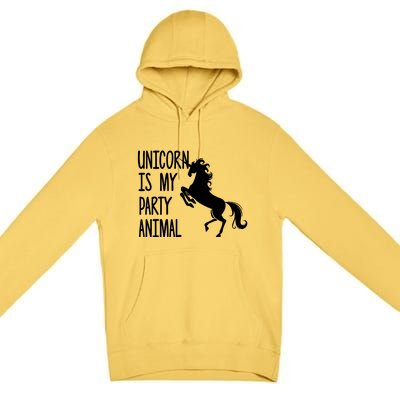 Unicorn Is My Party Animal Premium Pullover Hoodie