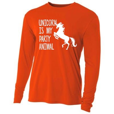 Unicorn Is My Party Animal Cooling Performance Long Sleeve Crew