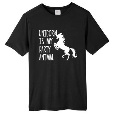 Unicorn Is My Party Animal Tall Fusion ChromaSoft Performance T-Shirt