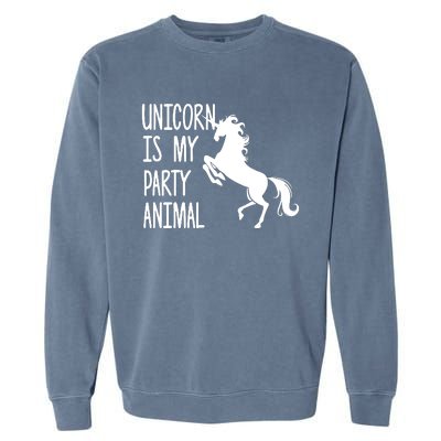 Unicorn Is My Party Animal Garment-Dyed Sweatshirt