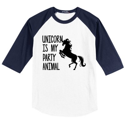 Unicorn Is My Party Animal Baseball Sleeve Shirt