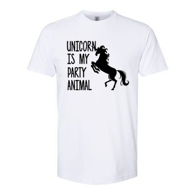 Unicorn Is My Party Animal Softstyle CVC T-Shirt