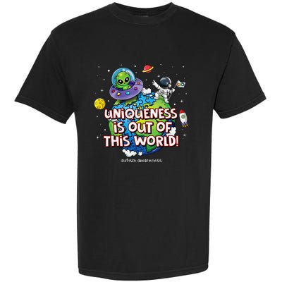 Uniqueness Is Out Of This World Autism Awareness Garment-Dyed Heavyweight T-Shirt