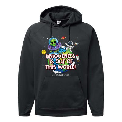 Uniqueness Is Out Of This World Autism Awareness Performance Fleece Hoodie