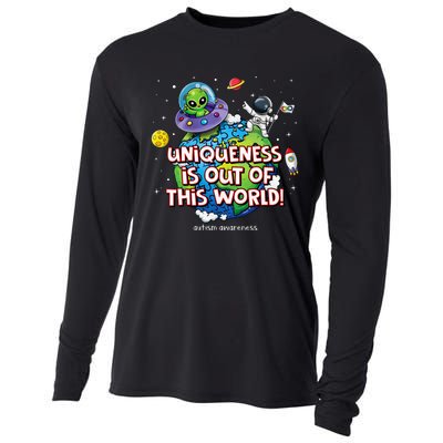 Uniqueness Is Out Of This World Autism Awareness Cooling Performance Long Sleeve Crew