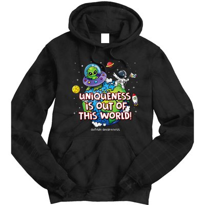 Uniqueness Is Out Of This World Autism Awareness Tie Dye Hoodie