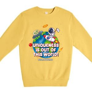 Uniqueness Is Out Of This World Autism Awareness Space Premium Crewneck Sweatshirt