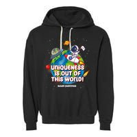 Uniqueness Is Out Of This World Autism Awareness Space Garment-Dyed Fleece Hoodie