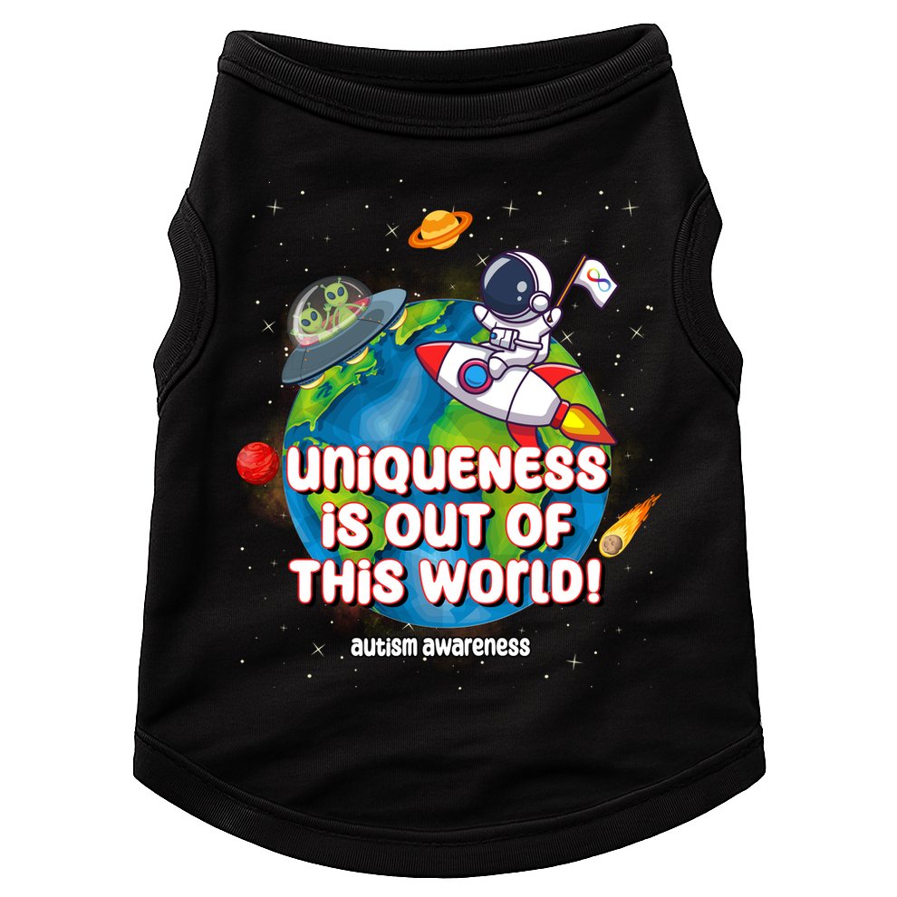 Uniqueness Is Out Of This World Autism Awareness Space Doggie Tank