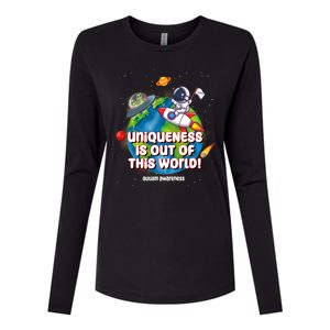 Uniqueness Is Out Of This World Autism Awareness Space Womens Cotton Relaxed Long Sleeve T-Shirt