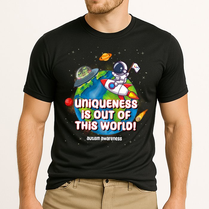 Uniqueness Is Out Of This World Autism Awareness Space Performance Shirt