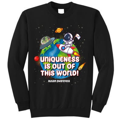 Uniqueness Is Out Of This World Autism Awareness Space Sweatshirt