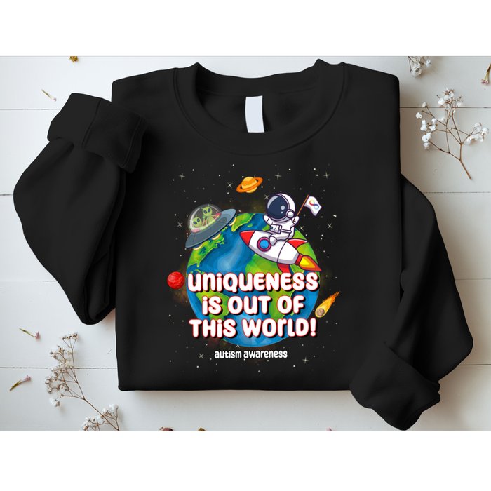 Uniqueness Is Out Of This World Autism Awareness Space Sweatshirt