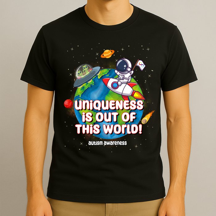 Uniqueness Is Out Of This World Autism Awareness Space T-Shirt
