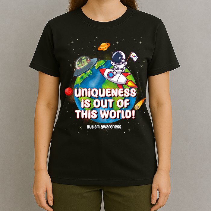 Uniqueness Is Out Of This World Autism Awareness Space T-Shirt