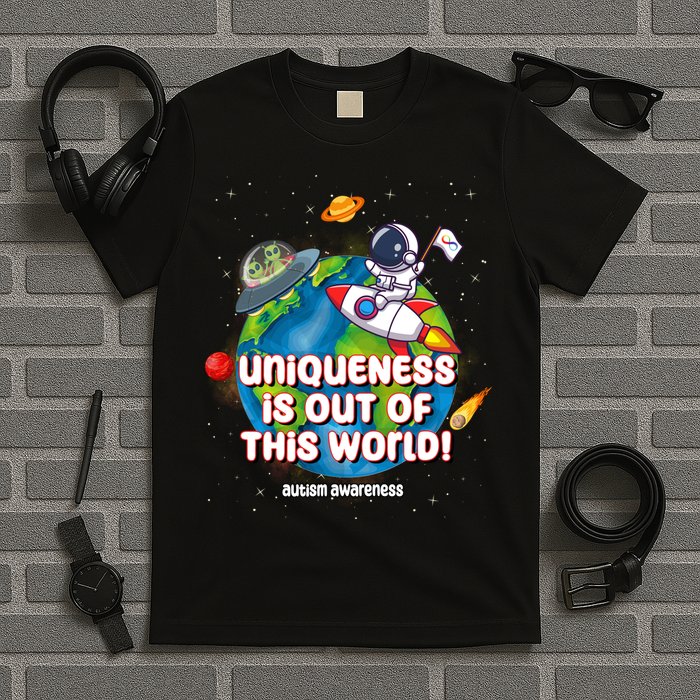 Uniqueness Is Out Of This World Autism Awareness Space T-Shirt